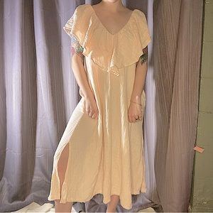 ANAAK Brigitte midi dress in pale peach // size 1(Sm)